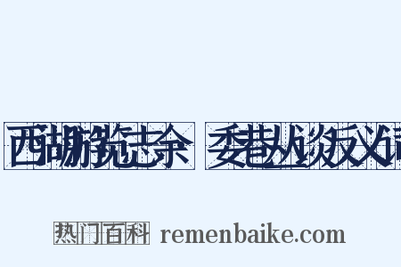 西湖游览志余·委巷丛谈反义词是什么意思的图片